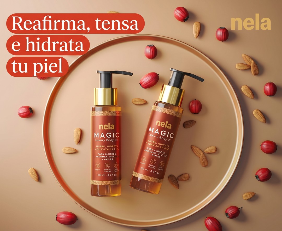 Aceite Corporal Mágico Nela: rellena, reafirma e hidrata la piel